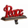 Holiday * | Best Pirce National Tree 8.75 And Black "Peace" Lette Christmas Stocking Holder Red