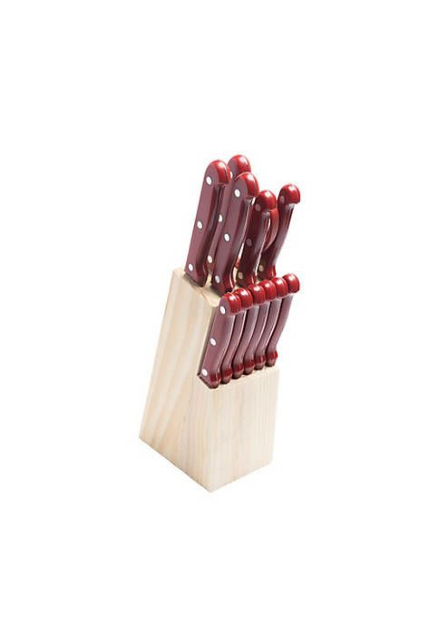 Home * | Cheap Lexi Home 13 Piece Knife Block Set Red