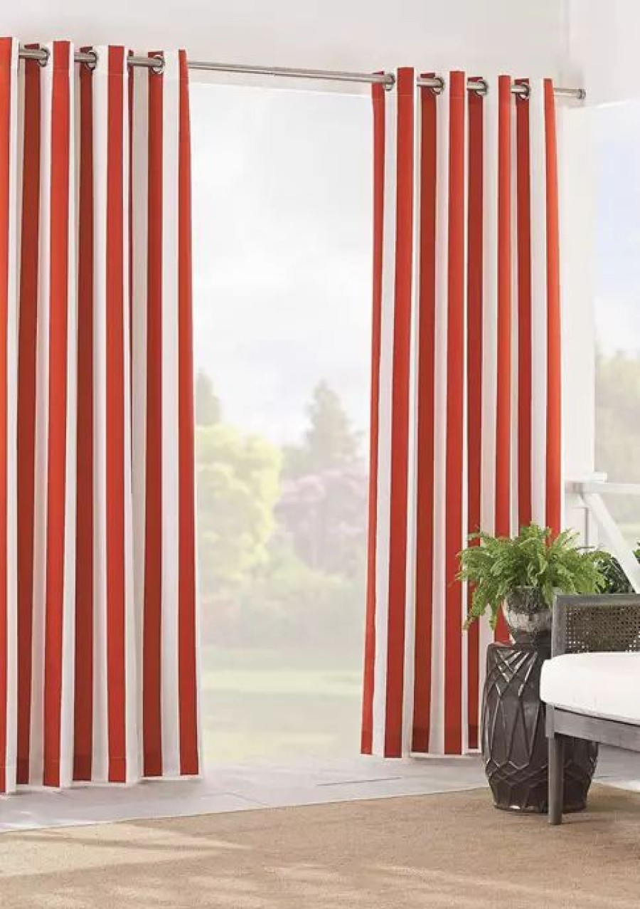 Home * | Flash Sale Waverly Sun N Shade Solstice Stripe Curtain Panel Chili