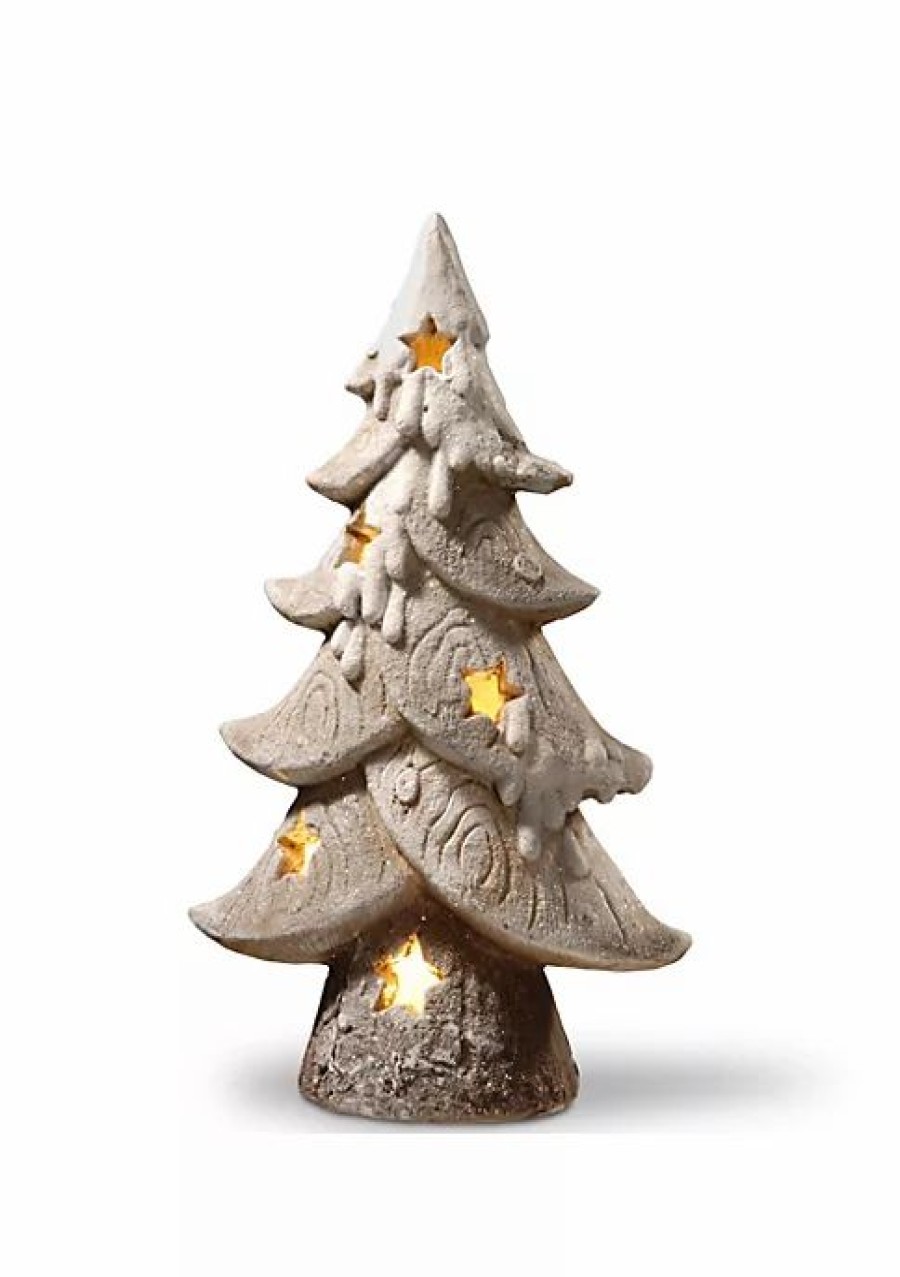 Christmas * | Best Deal National Tree 17.25 And Gray Led Lighted Christmas Tree Tabletop Decor White