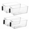 Home * | Coupon Lexi Home Eco Conscious Acrylic Fridge Organizer Bin With Handles Assorted Size- Set Of 4 Clear