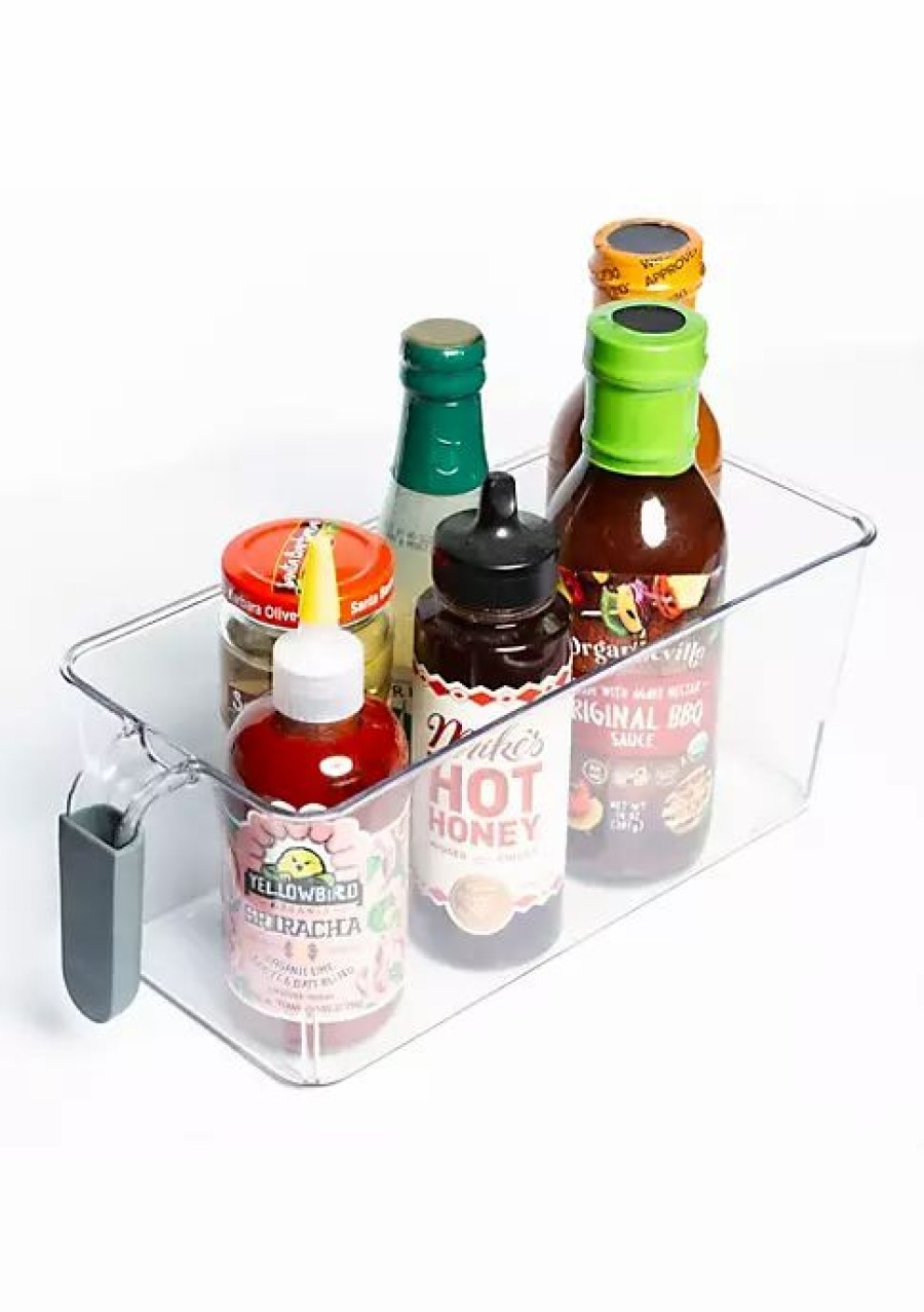 Home * | Coupon Lexi Home Eco Conscious Acrylic Fridge Organizer Bin With Handles Assorted Size- Set Of 4 Clear