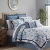 Bed & Bath * | Best Reviews Of Waverly Blushing Blooms 4 Piece Comforter Set Navy