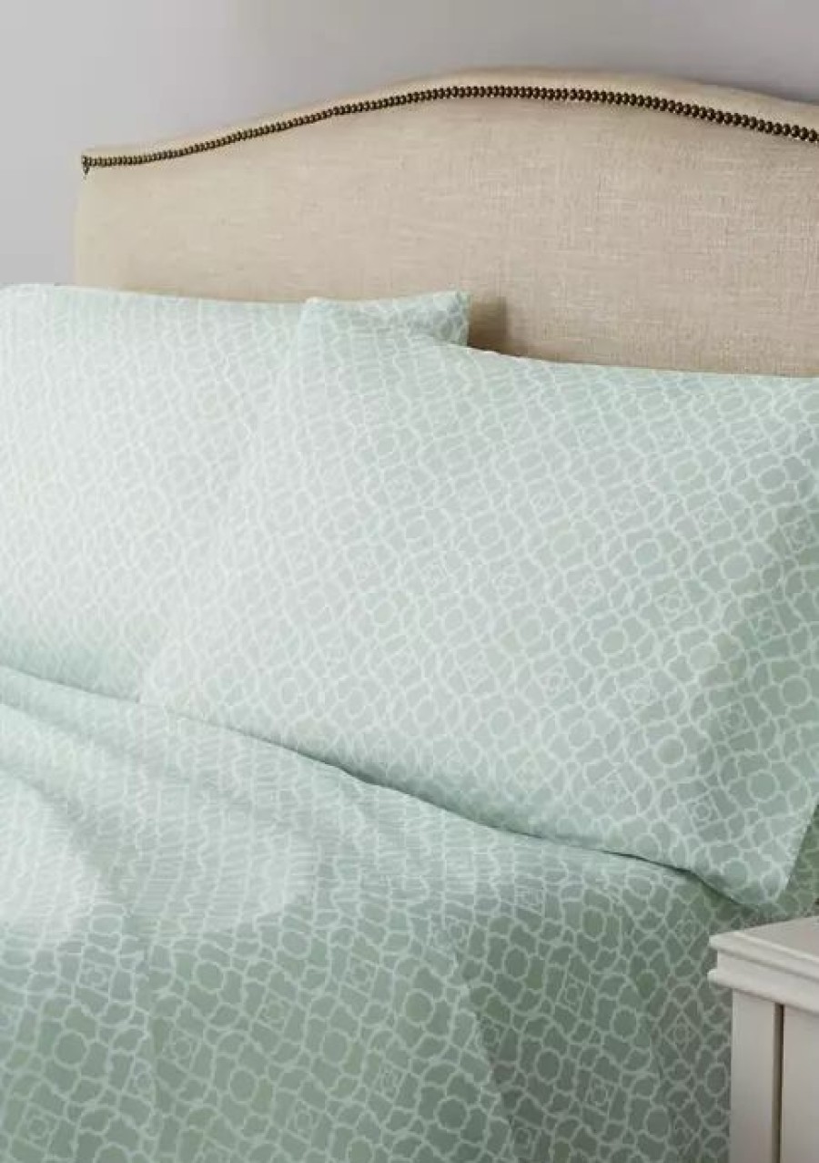 Bed & Bath * | Best Sale Waverly Lovely Lattice Sheet Set Pale Green