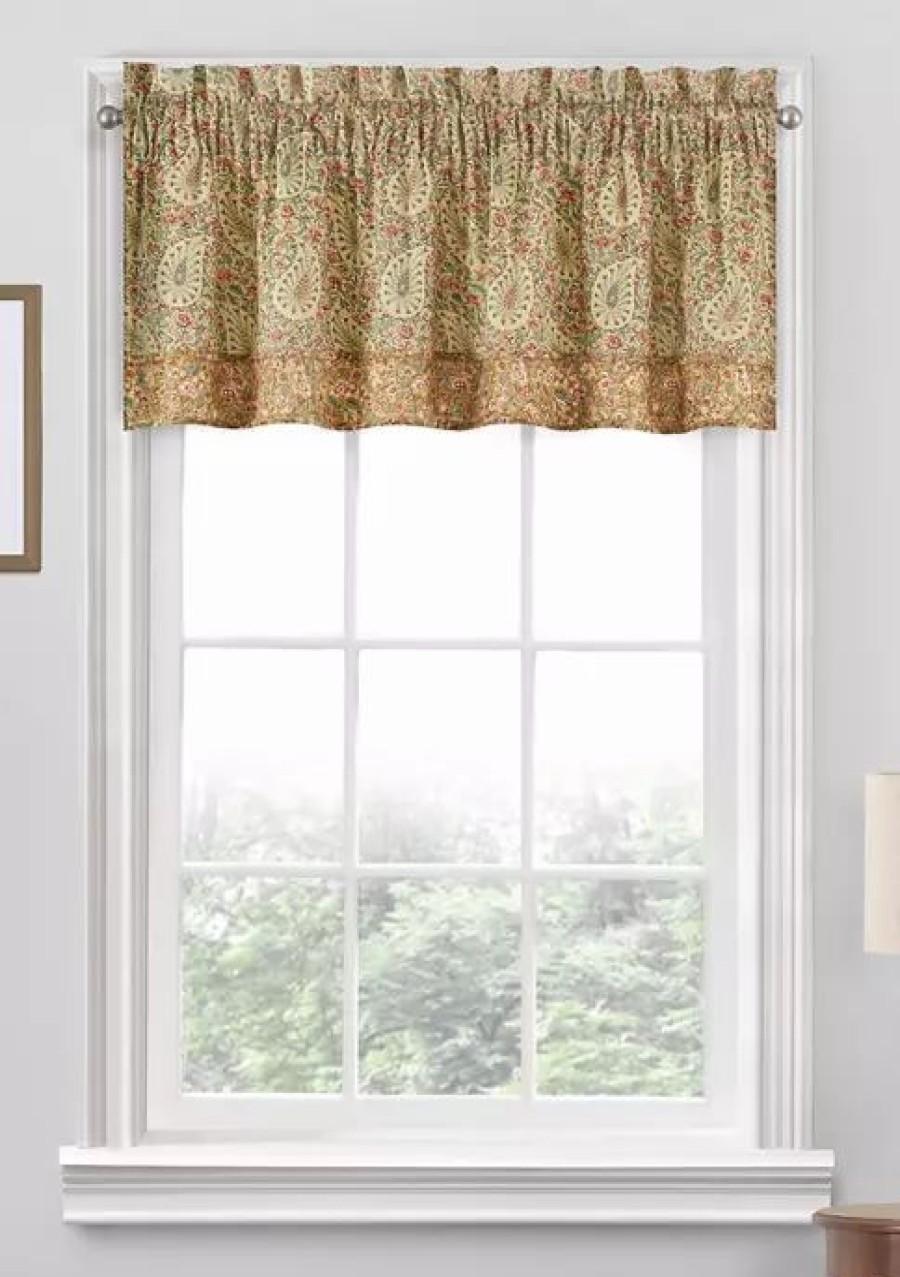 Home * | Deals Waverly Paisley Verveine Window Valance Bayberry