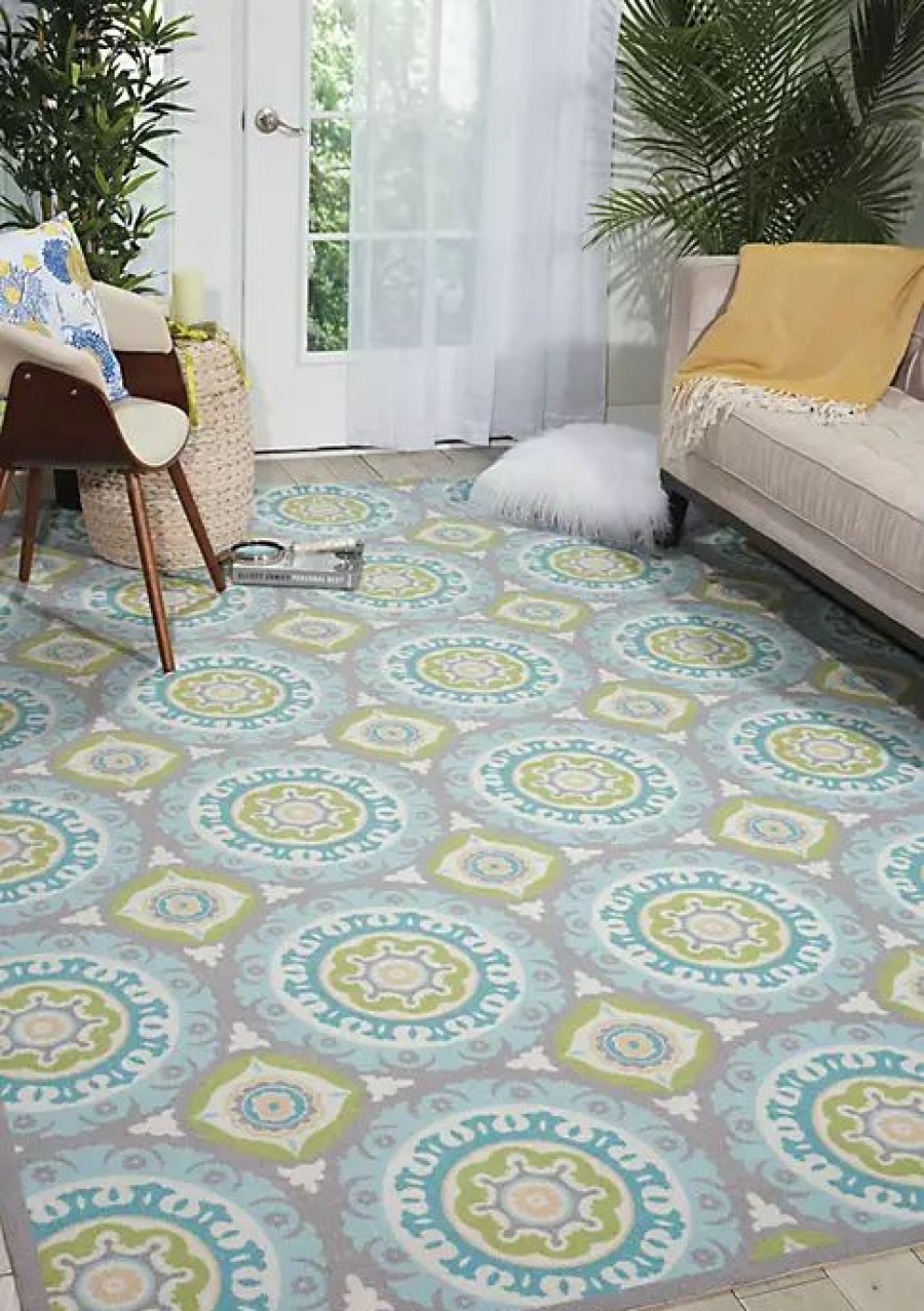 Home * | New Waverly Sun & Shade 5 Ft 3 In X 5 Ft 3 In Area Rug Jade