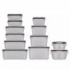 Home * | Coupon Lexi Home Durable Meal Prep Plastic Food Containers With Snap Lock Lids Set Of Black Lids/Clear Containers