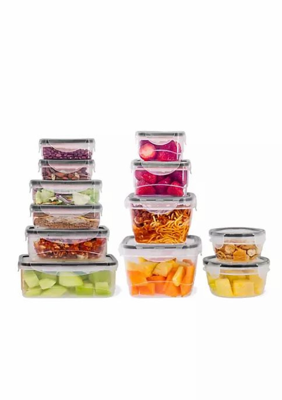 Home * | Coupon Lexi Home Durable Meal Prep Plastic Food Containers With Snap Lock Lids Set Of Black Lids/Clear Containers