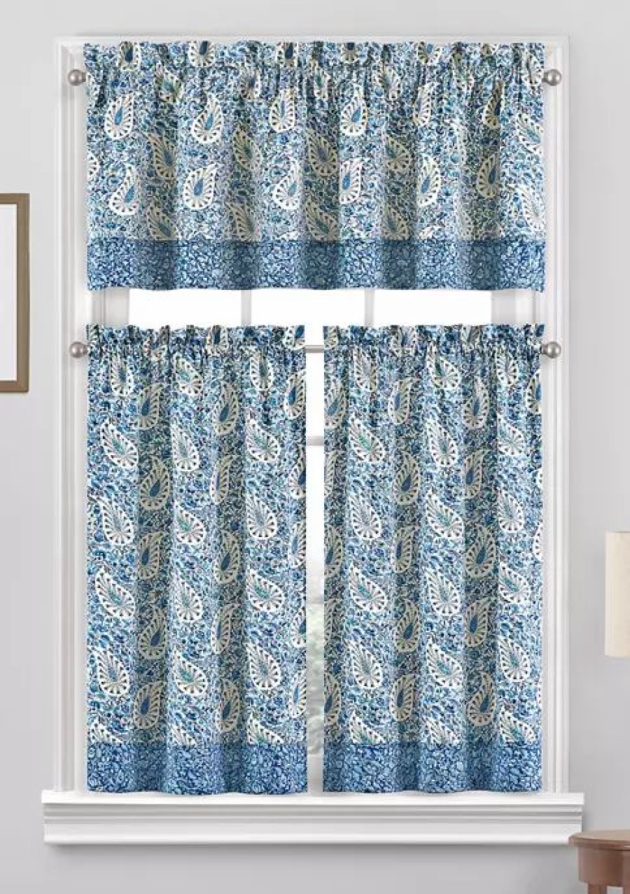 Home * | Budget Waverly Paisley Verveine Window Tier Pair