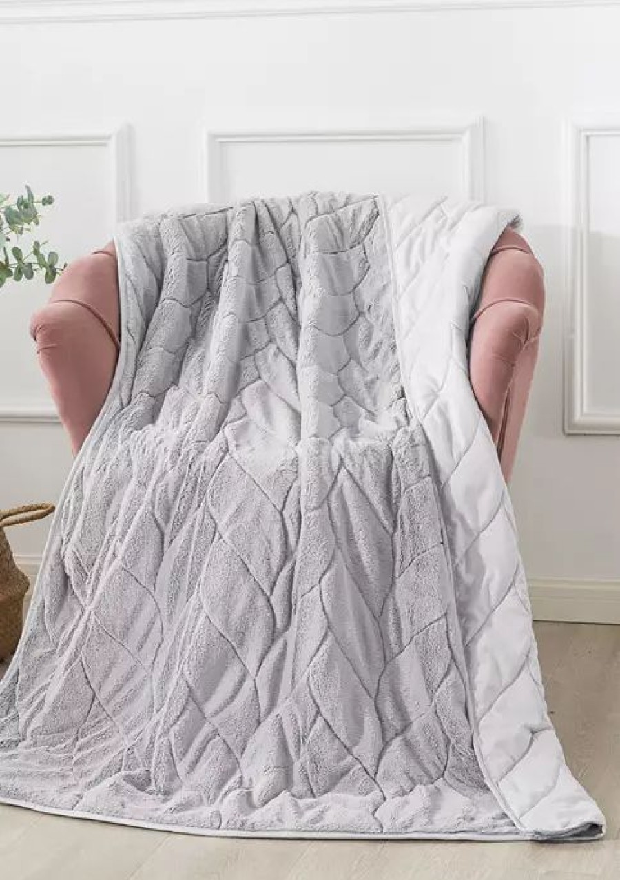 Home * | Best Reviews Of Waverly Cozy Down Alternative Throw Gray