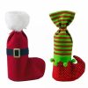 Home * | Coupon Lexi Home Christmas Wine Gift Bag Set Of 2 Red Santa Belt, Red/Green Elf