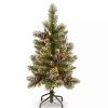 Home * | Best Reviews Of National Tree 3' Pre-Lit Glittering Pine Pencil Slim Artificial Christmas Tree Clear Lights Green