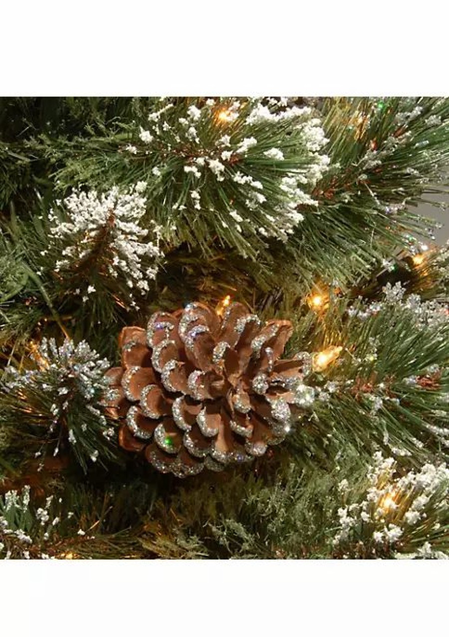 Home * | Best Reviews Of National Tree 3' Pre-Lit Glittering Pine Pencil Slim Artificial Christmas Tree Clear Lights Green