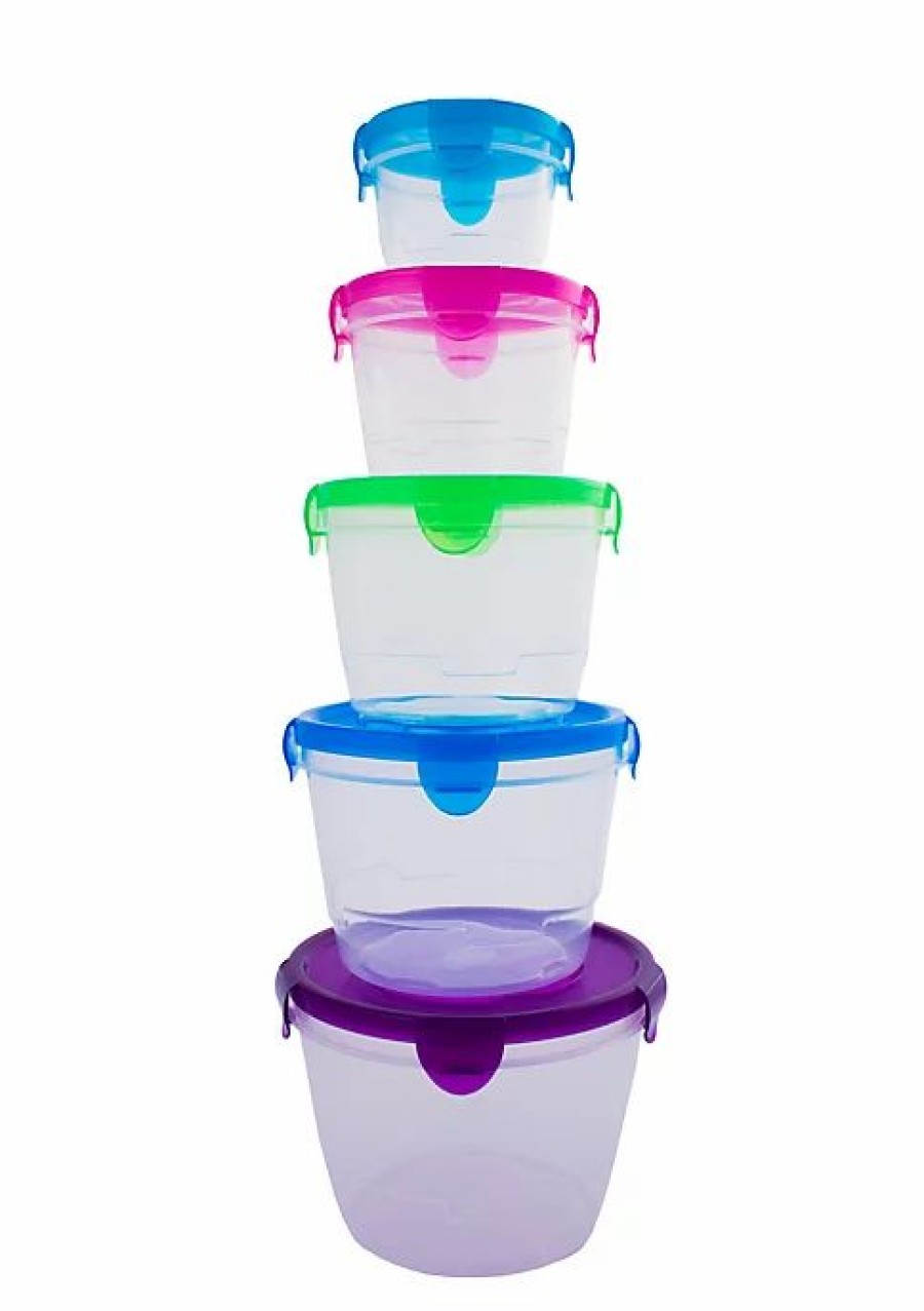 Home * | Buy Lexi Home Food-Safe 10 Piece Jumbo Deli Plastic Food Containers Multi-Color