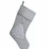 Christmas * | New National Tree 19 And Silver Embroidered Tree Christmas Stockings Gray