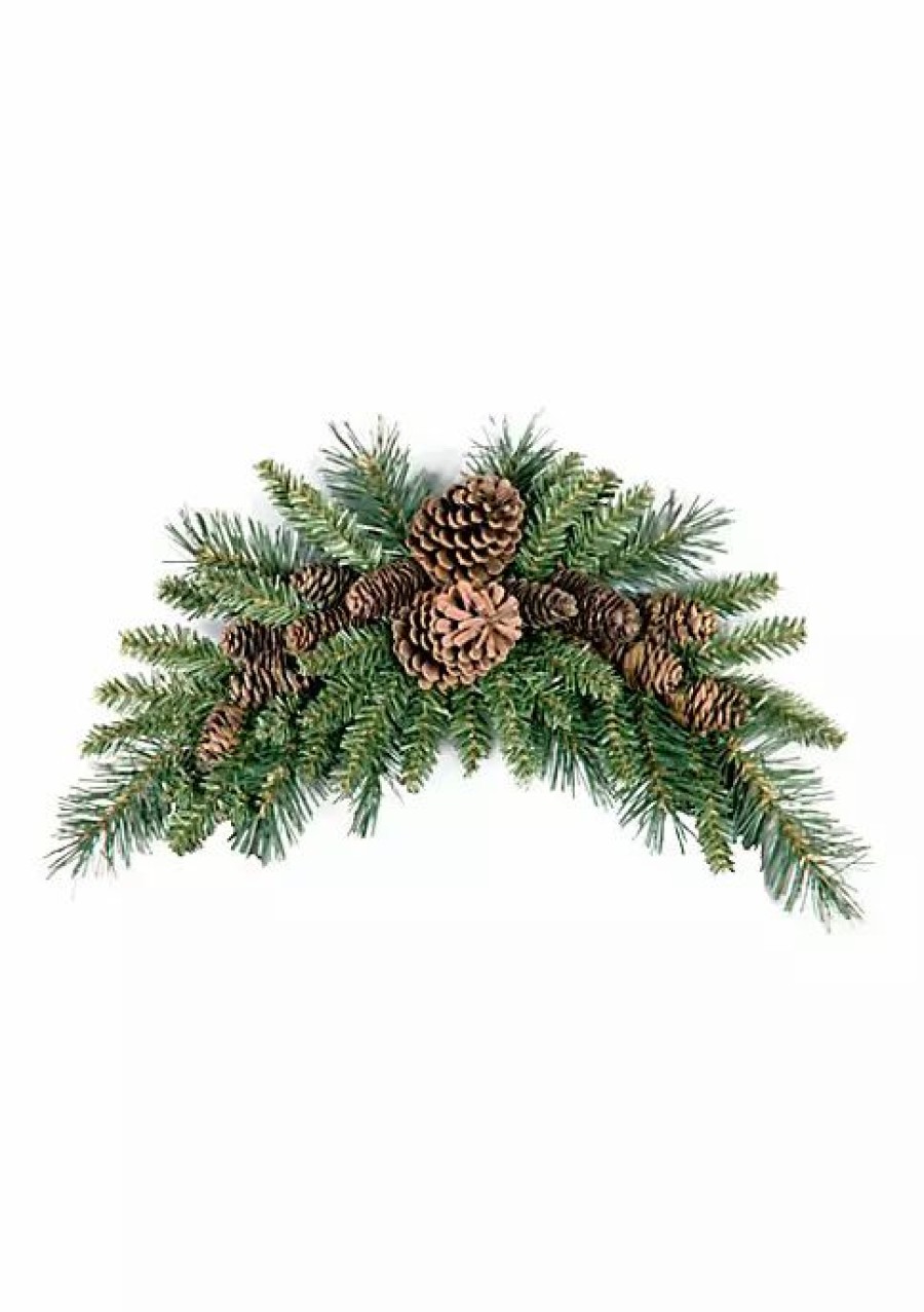 Holiday * | Outlet National Tree 36 And Brown Traditional Pine Cone Christmas Swag Unlit Green