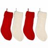 Holiday * | Hot Sale Lexi Home Large Christmas Holiday Stockings Set Of 4 Assorted Cable Knit Stockings Assorted (2 Red & 2 Cream Stockings)