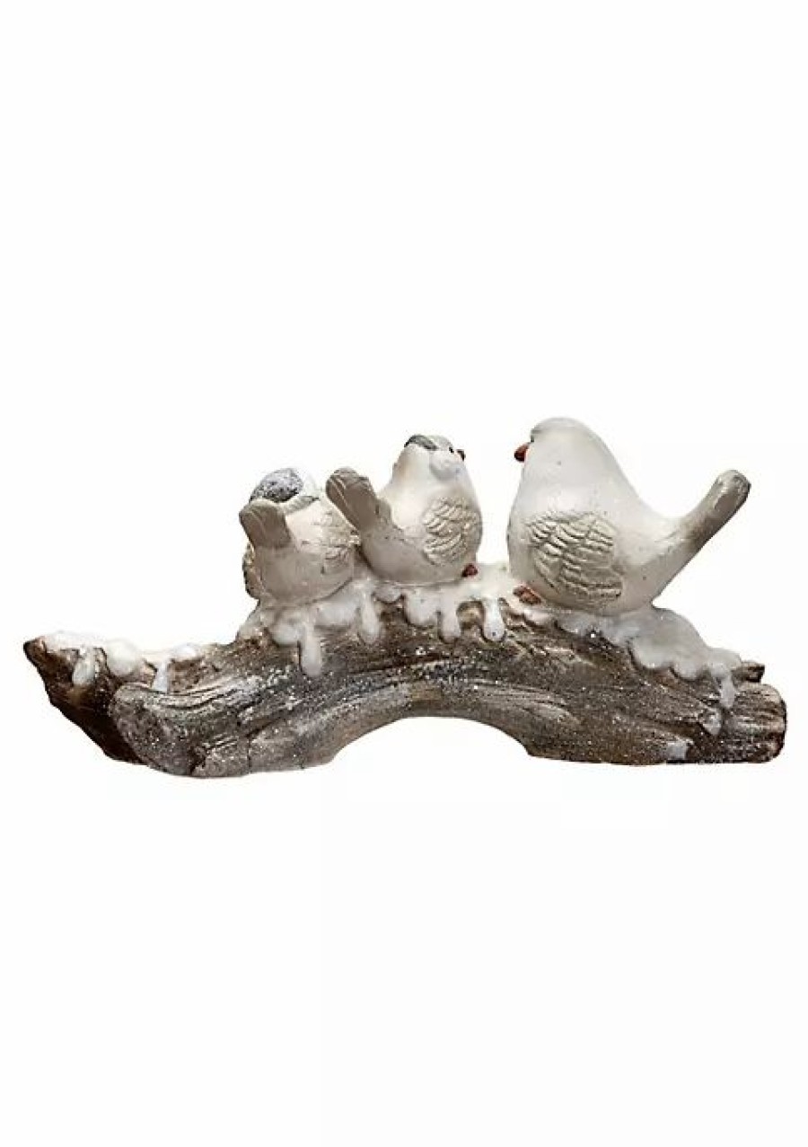 Home * | Discount National Tree 22.25 Handcrafted Christmas Birds On A Branch Tabletop Decor White