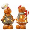 Holiday * | Best Reviews Of National Tree Set Of 2 Battery Operated Led Lighted Christmas Gingerbread Couple Tabletop Decors 7 Orange