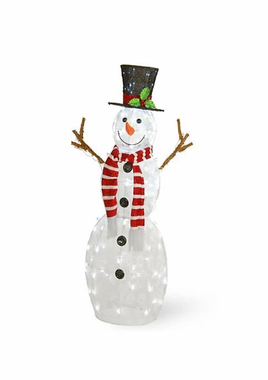 Home * | Wholesale National Tree 48 Pre-Lit Snowman Outdoor Christmas Decoration With Led Cool Lights White