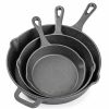 Home * | Wholesale Lexi Home Durable Pre Seasoned Cast Iron Frying Pan Set Of 3 (6, 8 & 10 Inches) Black