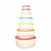 Home * | Hot Sale Lexi Home 14 Pc. Nested Square Plastic Food Storage Set With Color Lids Multi