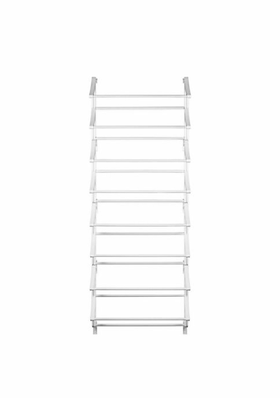 Home * | Outlet Lexi Home Shoe Rack 24 Pair Over The Door 8 Tier White