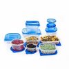 Home * | Best Deal Lexi Home 34 Piece Plastic Food Container Set 17 Plastic Storage Containers With Air Tight Lids Blue Lids/Clear Containers