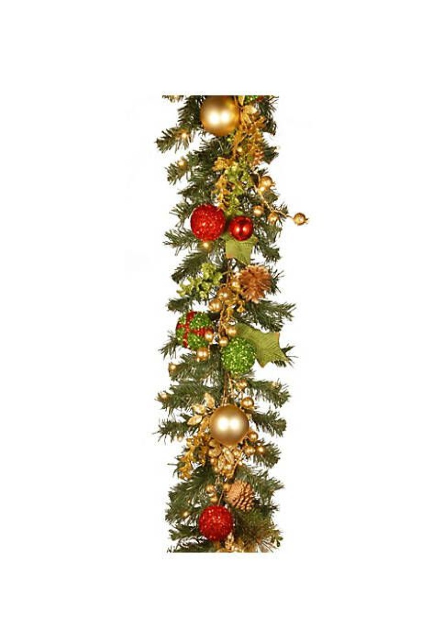 Christmas * | Coupon National Tree 72 Pre-Lit Battery Operated Artificial Christmas Garland Warm White Led Lights Green