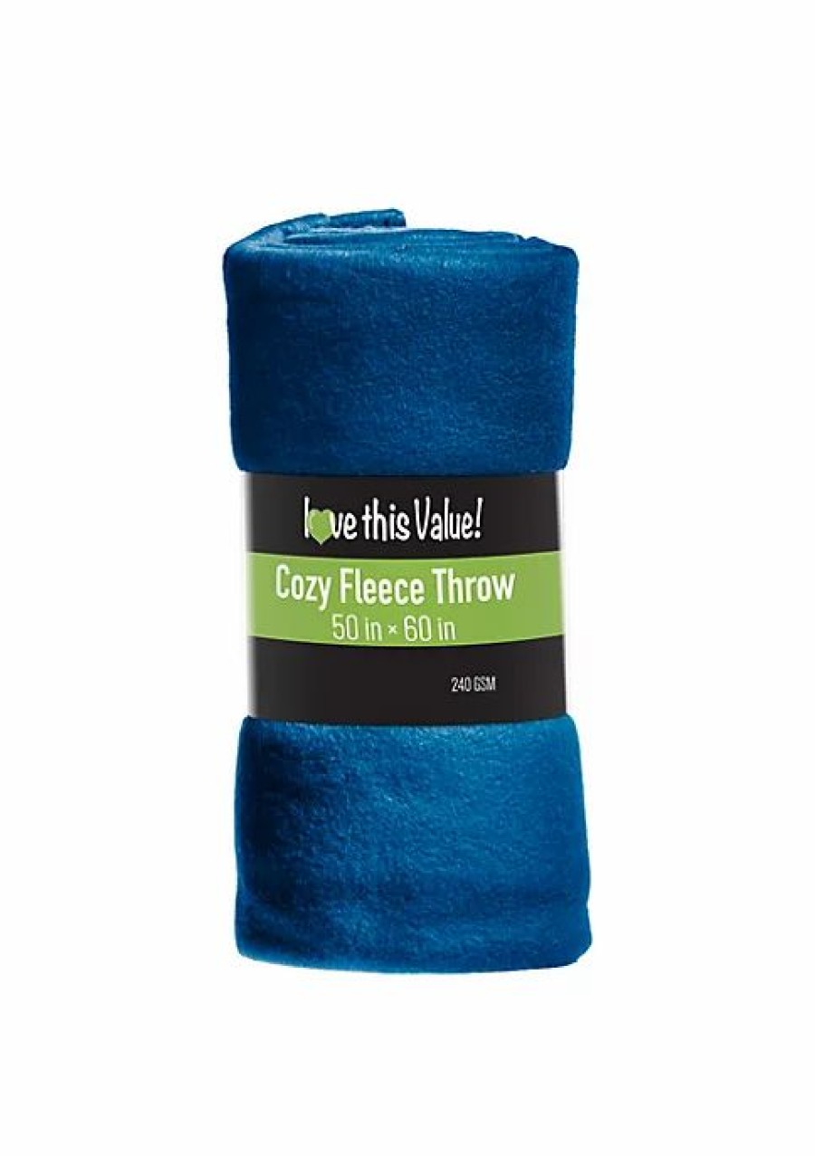 Bed & Bath * | Best Reviews Of Lexi Home Versatile 50 X 60 Cozy Premiuim Fleece Throw Blanket 12 Pack Dark Blue