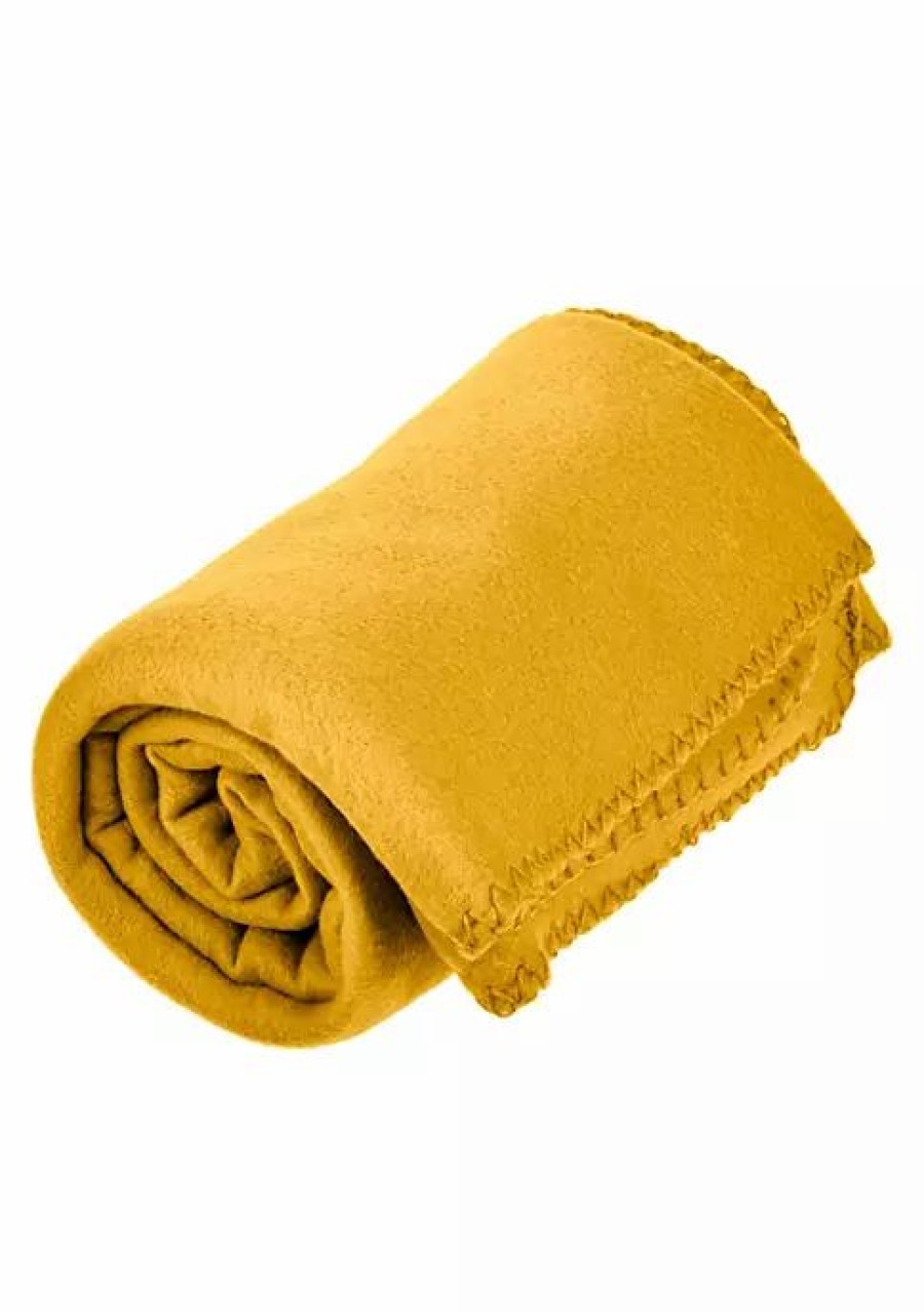 Bed & Bath * | Hot Sale Lexi Home Versatile 50 X 60 Cozy Premiuim Fleece Throw Blanket 12 Pack Mustard Yellow