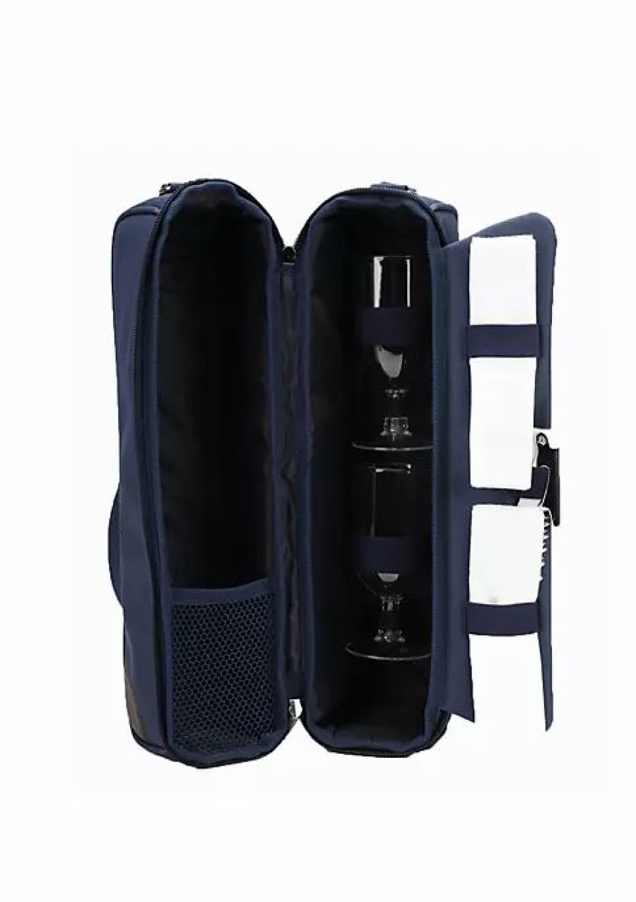 Home * | Budget Lexi Home Wine Cooler Carrier Tote Bag Set Insulated Wine Bottle Caddy Case W Accessories Blue