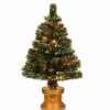 Trees * | Wholesale National Tree 3 Pre-Lit Medium Fiber-Optic Artificial Christmas Tree Multicolor Led Lights Green