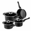 Home * | Cheapest Lexi Home 7 Piece Carbon Steel Nonstick Petite Cookware Set Black