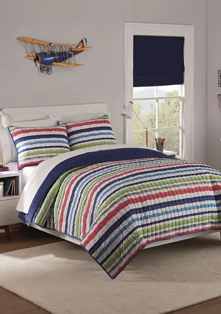 Bed & Bath * | Discount Waverly Kids Froot Loops Quilt Set Navy