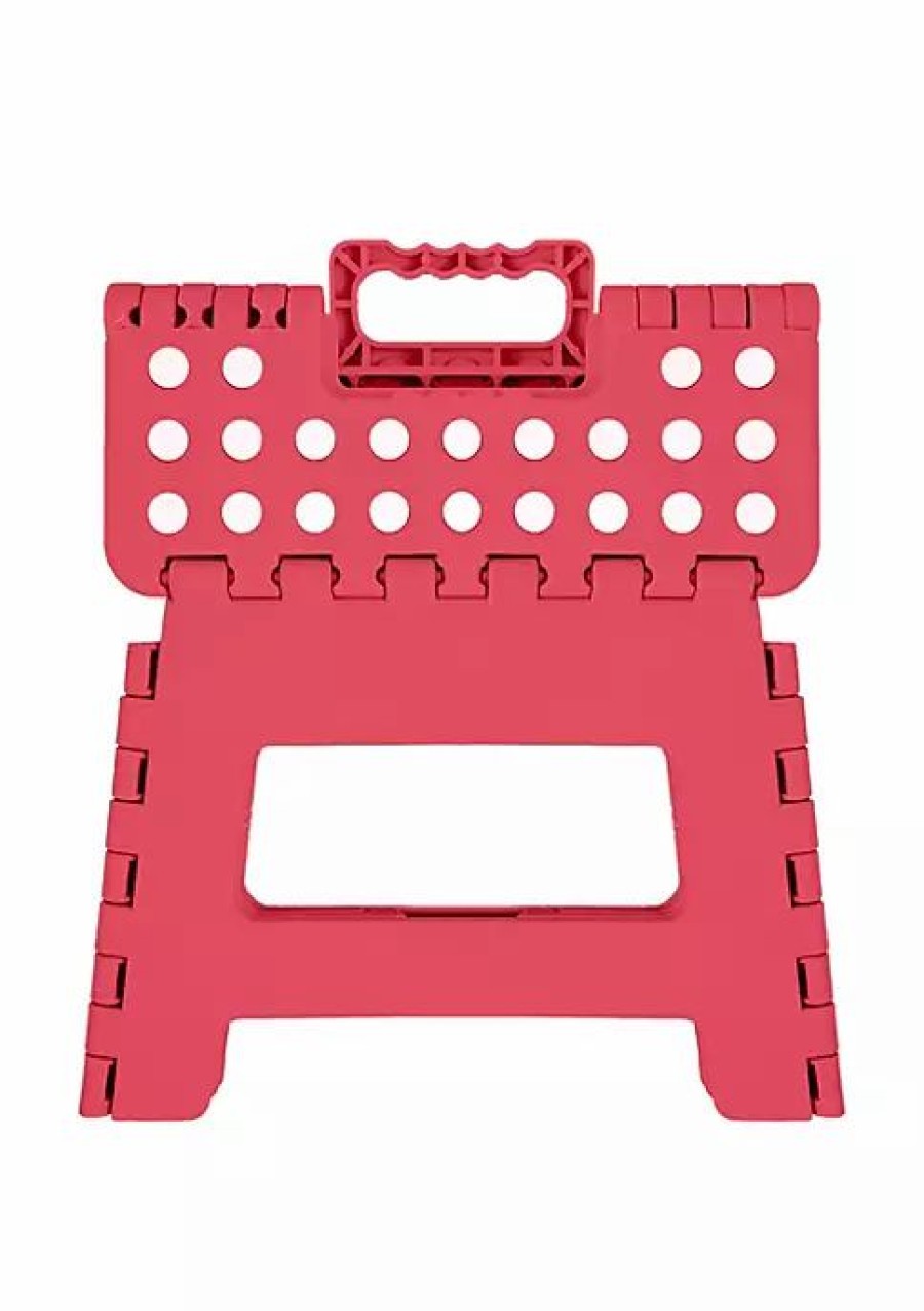 Home * | Hot Sale Lexi Home Foldable Space Saving Step Stool 9 Inch Red