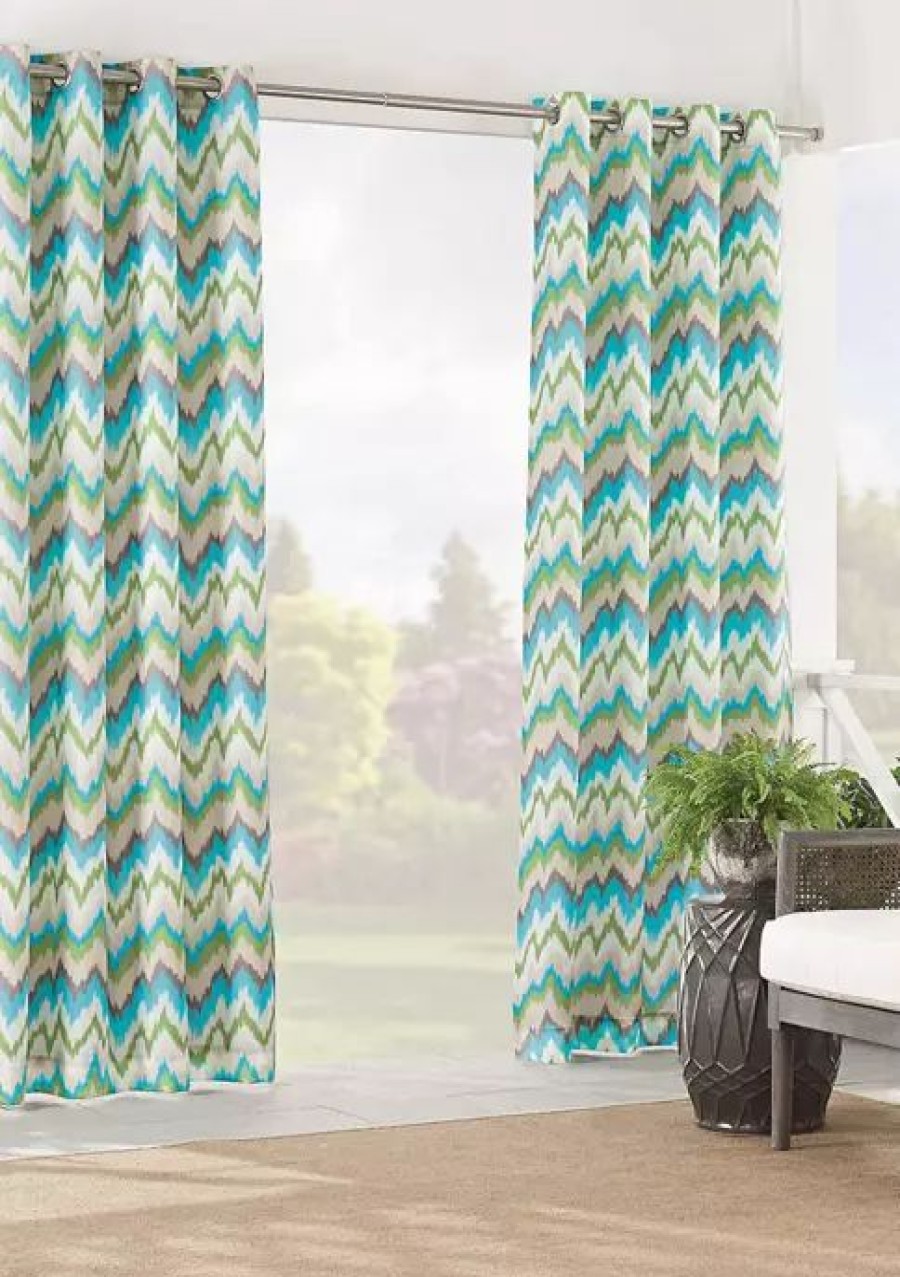 Home * | Coupon Waverly Sun N Shade Borderline Curtain Panel Oasis