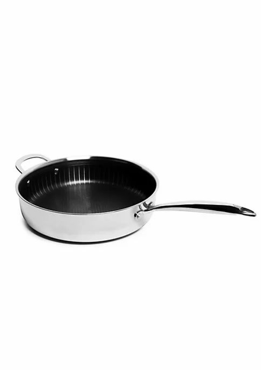 Home * | Budget Lexi Home Diamond Tri-Ply Kitchen 4.2 Qt. Saute Pan With Glass Lid Nonstick Heat Resistant Kitchen Cookware Stainless Steel