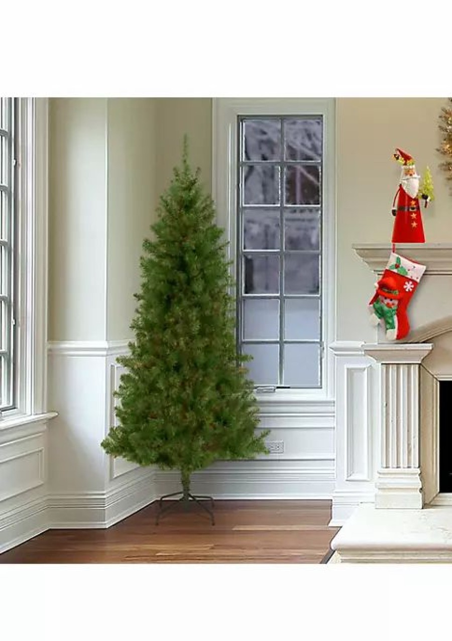 Trees * | Discount National Tree 7 Slim Canadian Grande Fir Artificial Christmas Tree Unlit Green