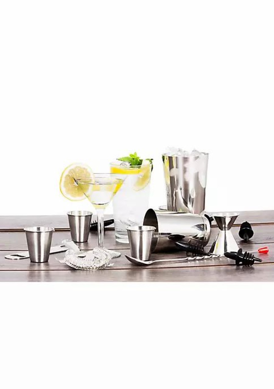 Home * | Best Deal Lexi Home Wine And Cocktail Mixing Bar Set With Essential Barware Tools (16-Piece ) Stainless Steel