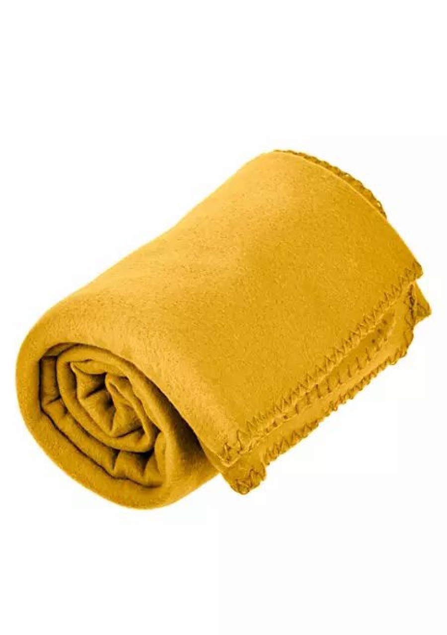 Bed & Bath * | Deals Lexi Home Versatile 50 X 60 Cozy Premiuim Fleece Throw Blanket 24 Pack Mustard Yellow