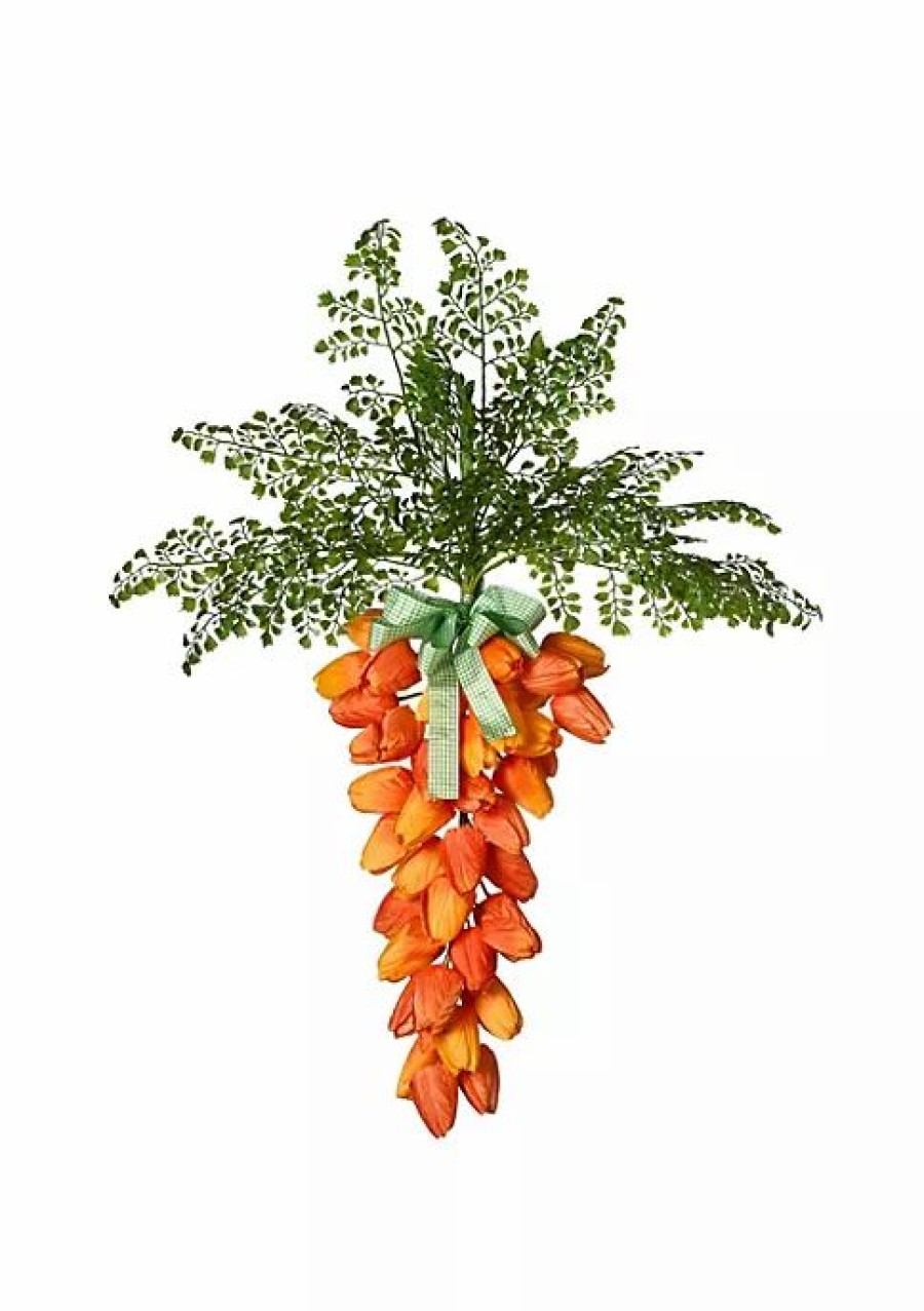 Home * | Promo National Tree And Green Tulip Bulbs Carrot Wall Decor 31 X 10 Orange