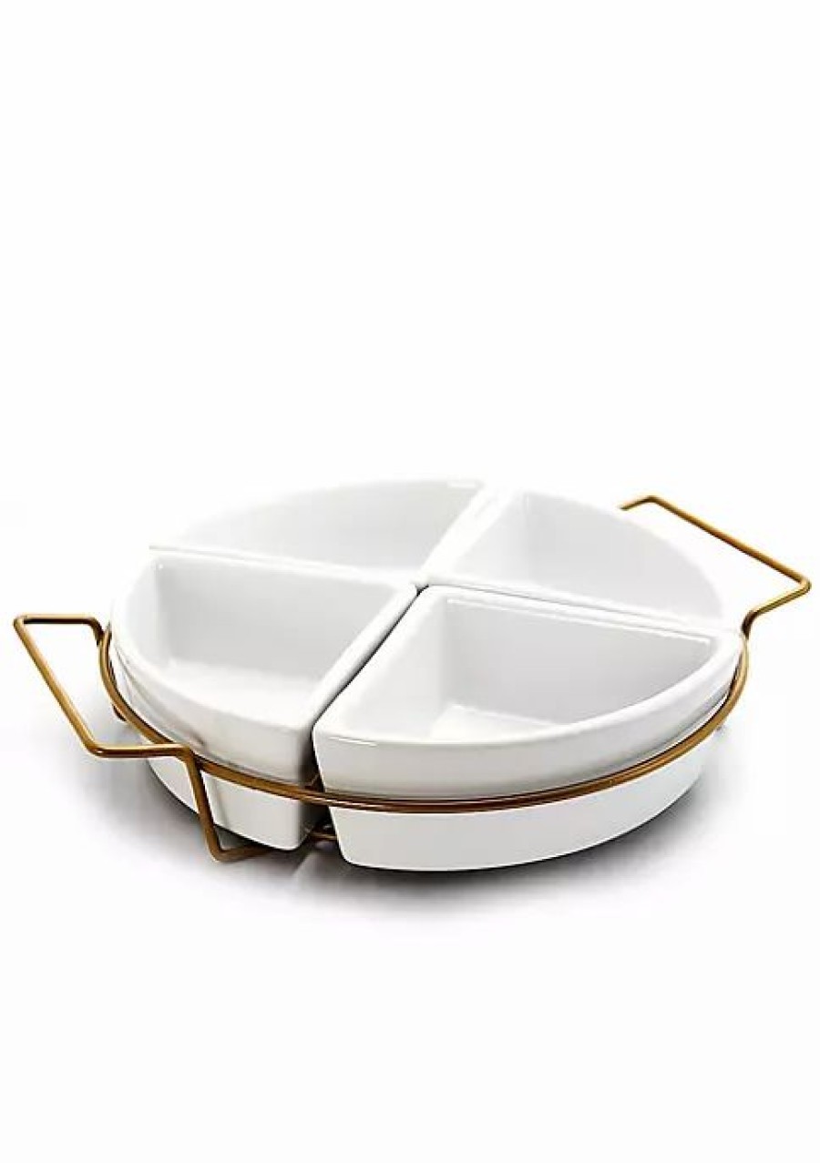 Home * | New Lexi Home Server Set Sectional Tray White