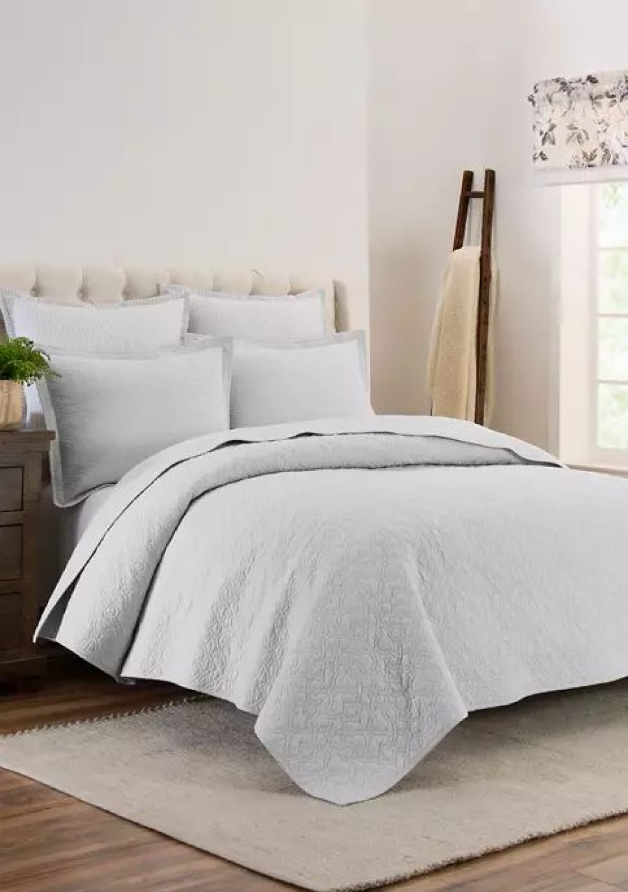 Bed & Bath * | Cheapest Waverly Artistic Twist Quilt Set Soft Grey