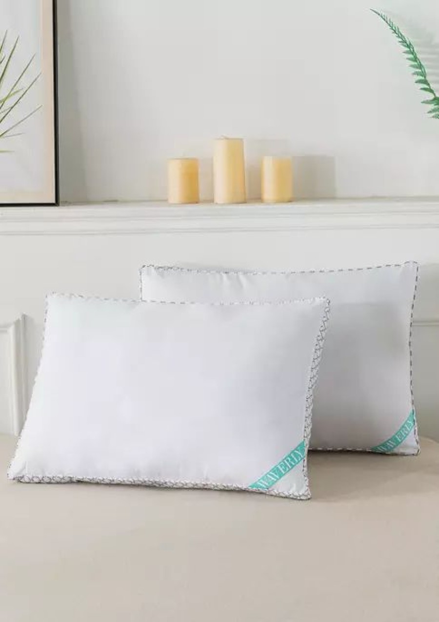 Bed & Bath * | Budget Waverly Antimicrobial Down Alternative Gusseted Pillow White