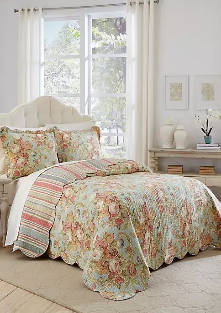 Bed & Bath * | Budget Waverly Spring Bling King 3-Piece Bedspread Set Vapor