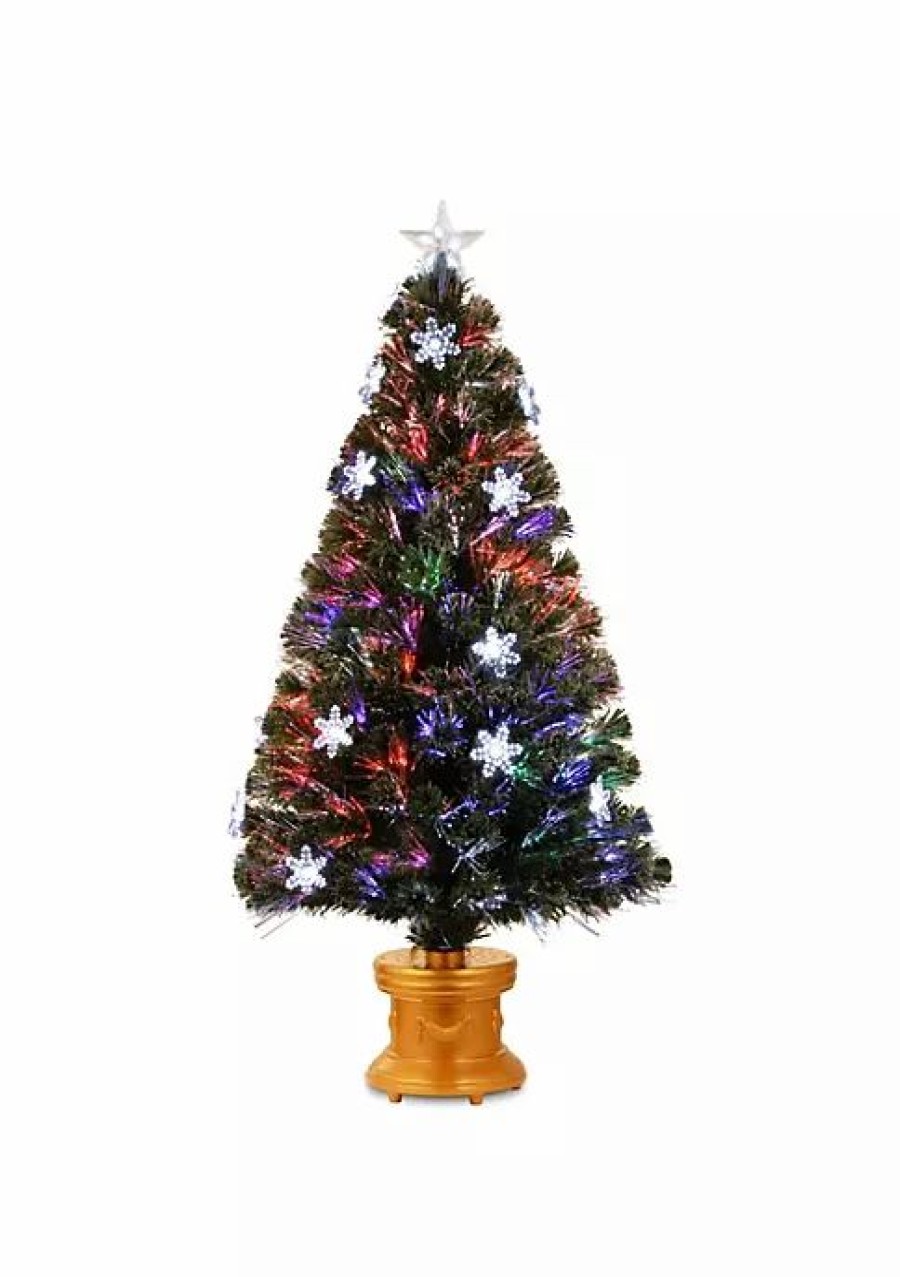 Trees * | Buy National Tree 48 Pre-Lit Fireworks With Snowflakes Artificial Christmas Tree Multicolor Led Lights Green