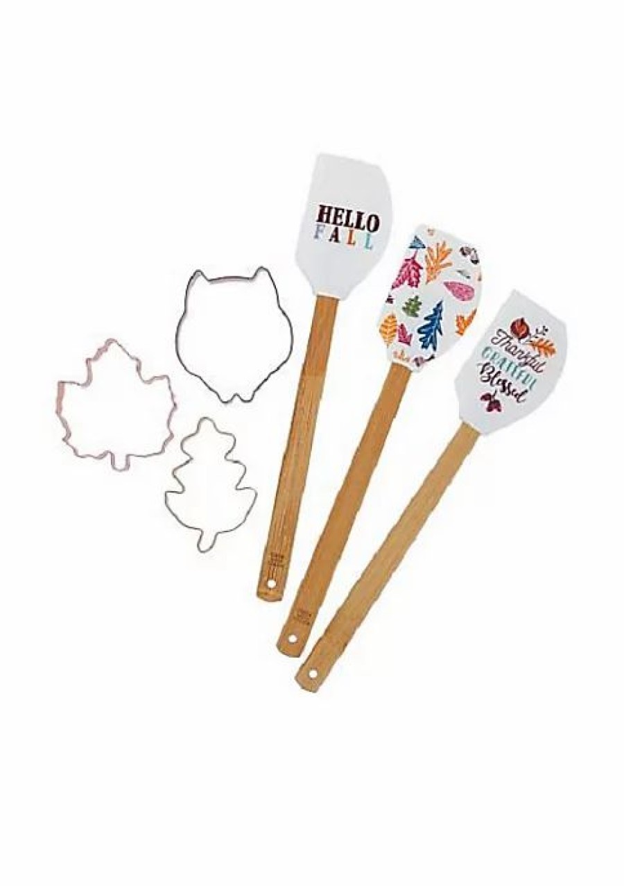 Home * | New Lexi Home Spatula & Cutter Set Of 6 Pieces White Silcone Heads