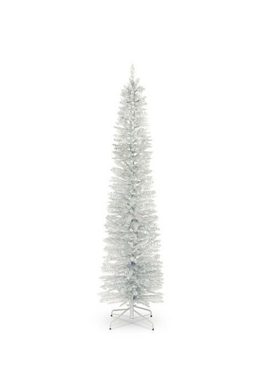 Holiday * | Cheapest National Tree 7 Pencil Tinsel Artificial Christmas Tree Unlit Silver