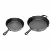 Home * | Promo Lexi Home Durable Pre Seasoned Cast Iron Frying Pan Set Of 2 ( 8 & 10 Inches) Black